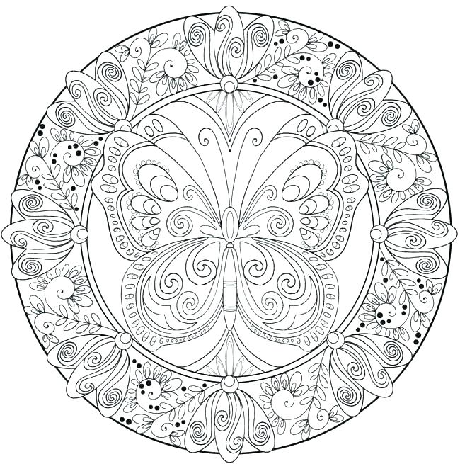 650x655 Butterfly Coloring Pages For Adults Printable Free Printable