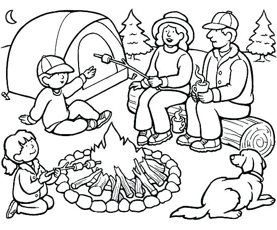 550x458 Camping Coloring Pages To Print Camp Coloring Pages Fire Safety