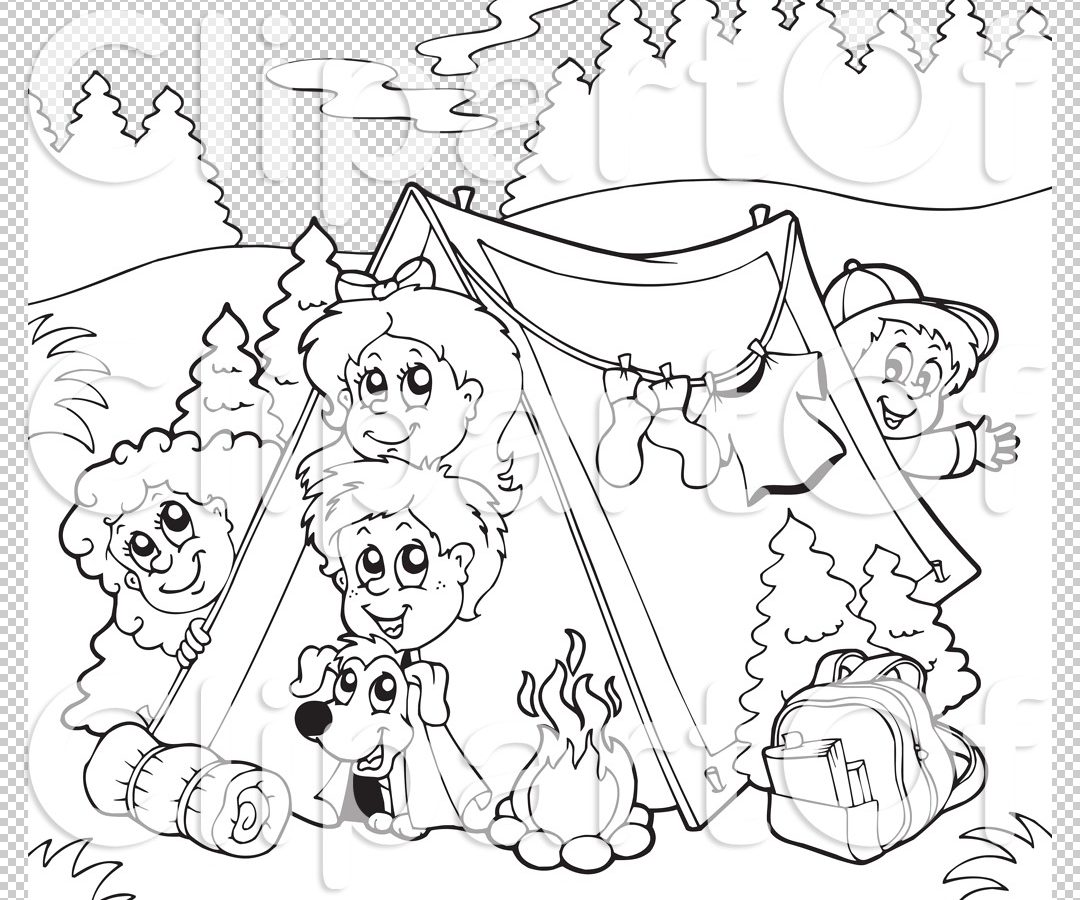 1080x900 Camping In Summer Coloring Page For Kids Seasons Pages Free