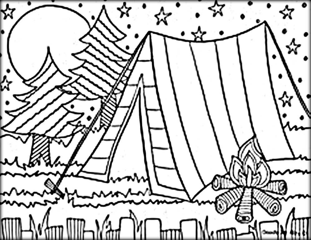 996x768 Remarkable Ideas Camping Coloring Pages Important Camping Coloring