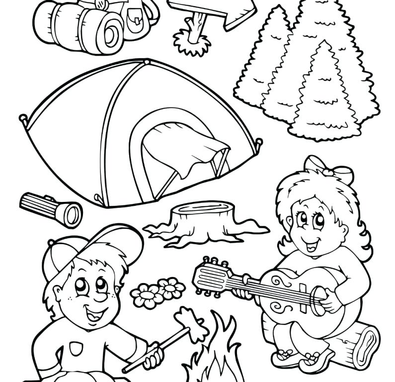 795x768 Camping Coloring Pages Camping Coloring Camping Themed Coloring
