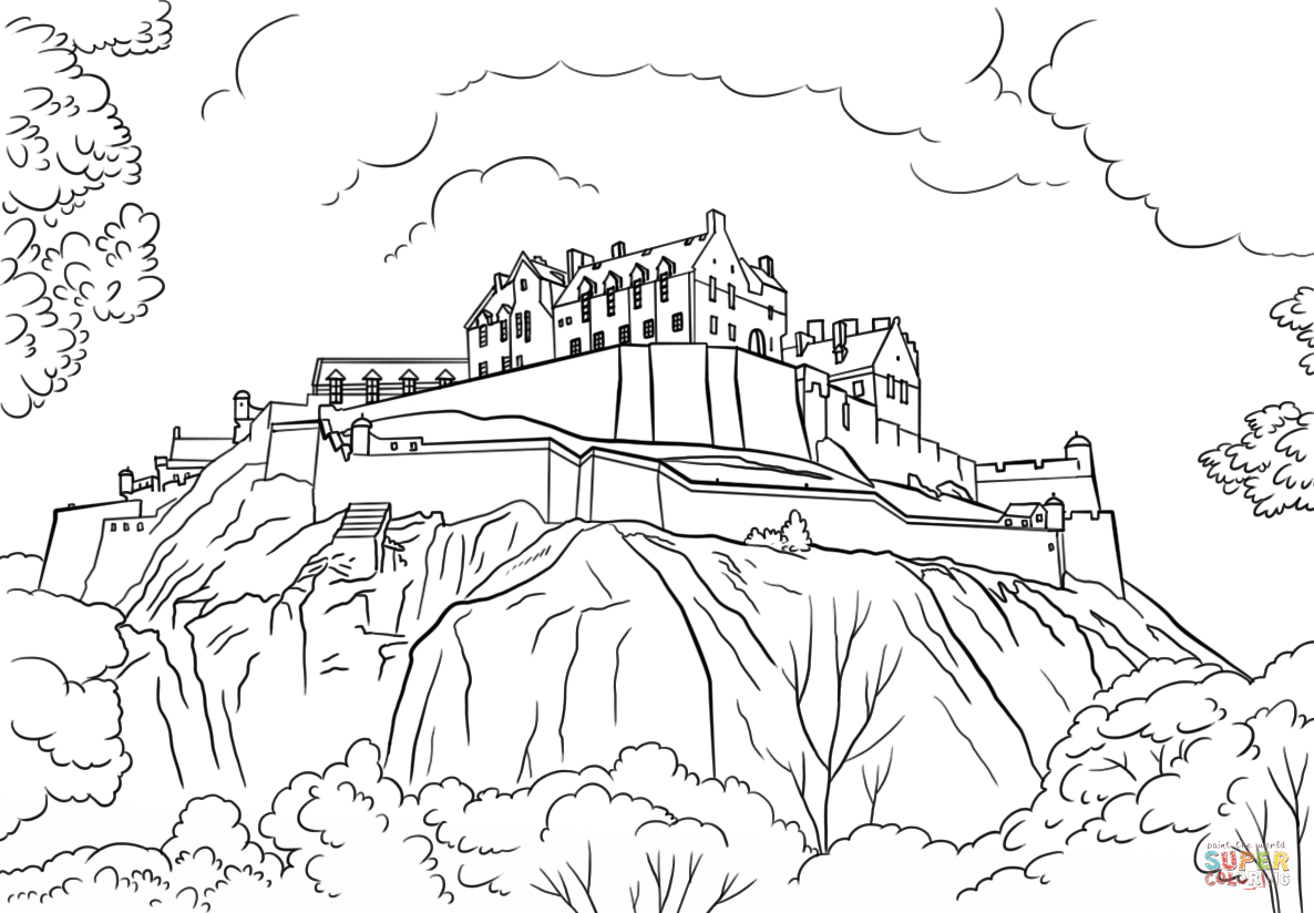 1186x824 Edinburgh Castle Coloring Page Free Printable Coloring Pages