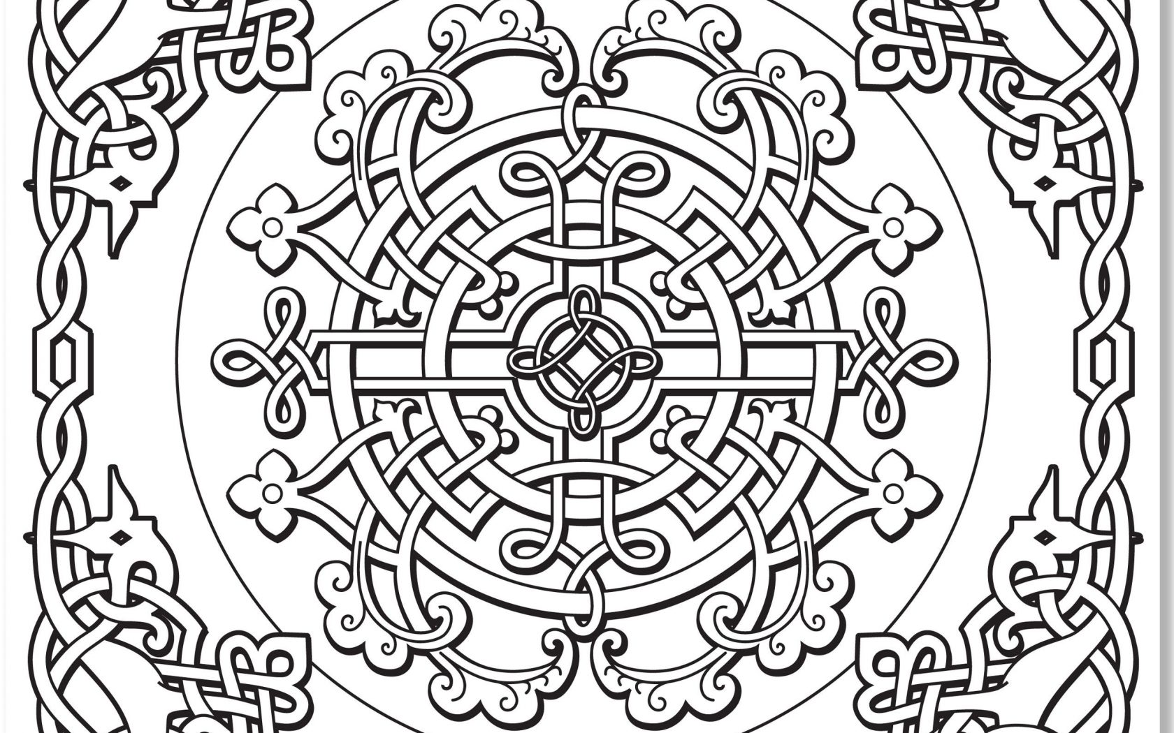 1680x1050 Free Printable Celtic Designs Coloring Pages Mandala For Adults