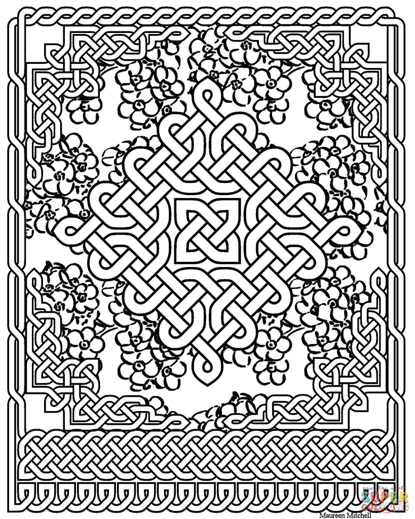 819x1024 Celtic Knot Pattern Free Download Coloring Page