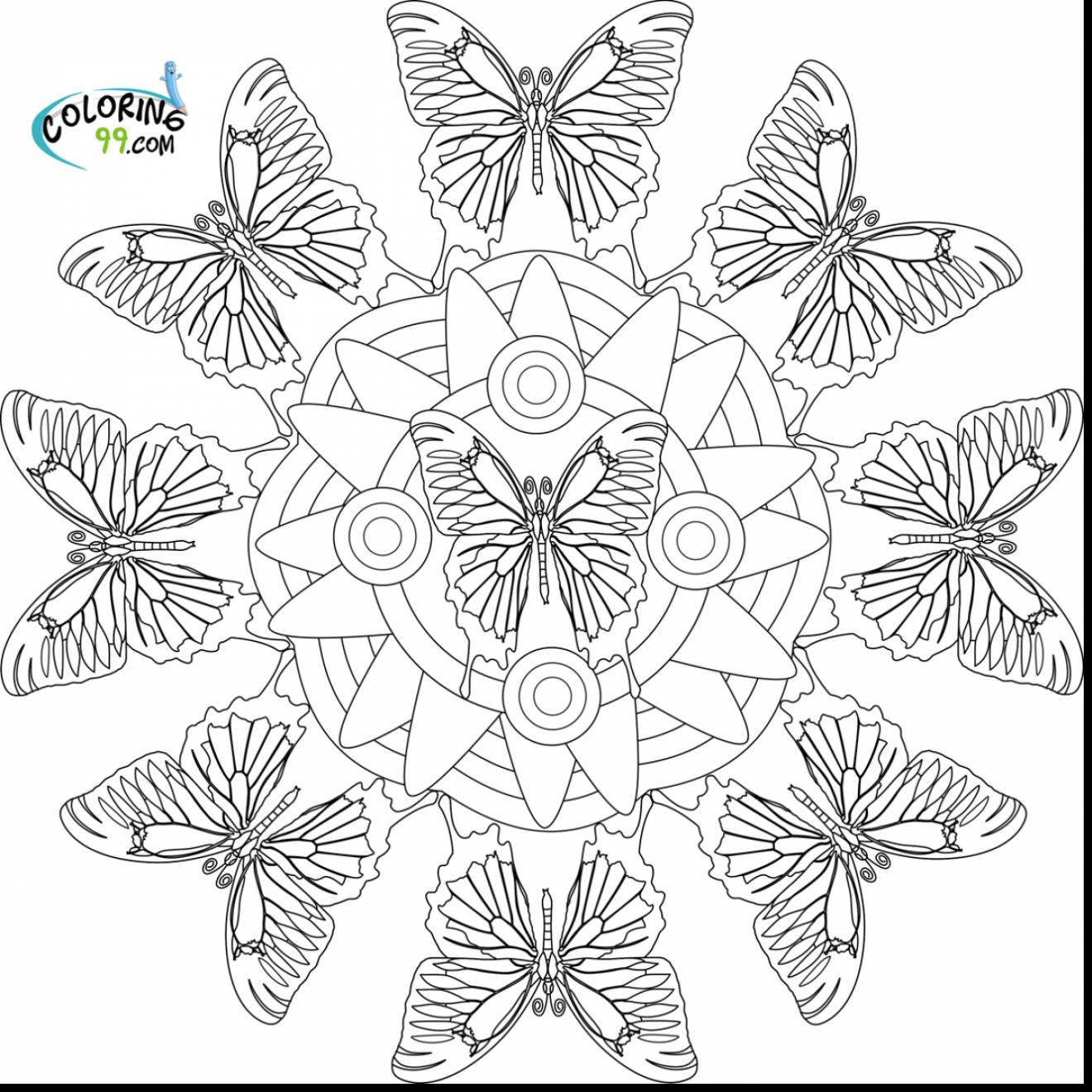 1320x1320 Spectacular Printable Butterfly Mandala Coloring Pages With Free