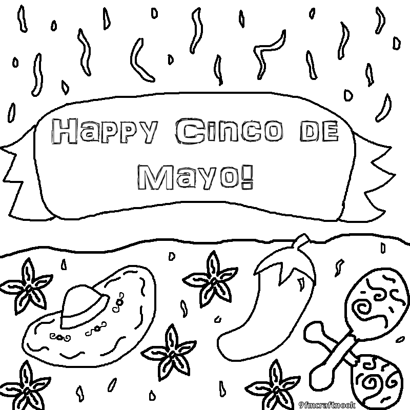 800x800 Cinco De Mayo Drawings On Cinco De Mayo Coloring Pages Free