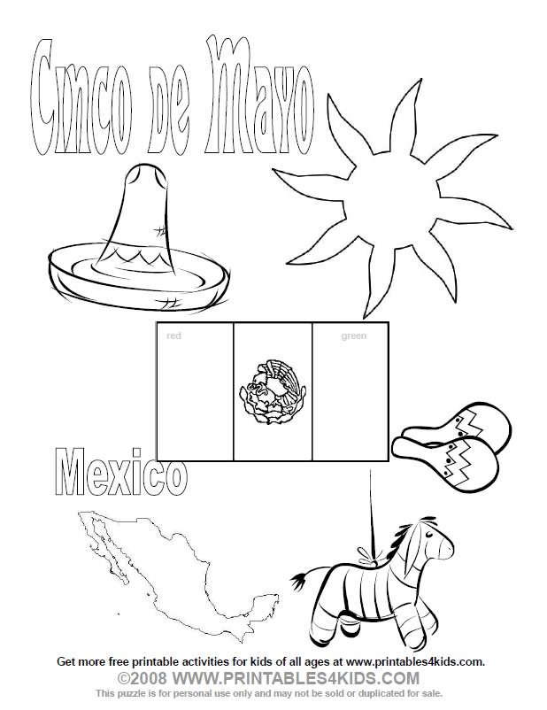 618x802 Cinco De Mayo Coloring Pages Printable