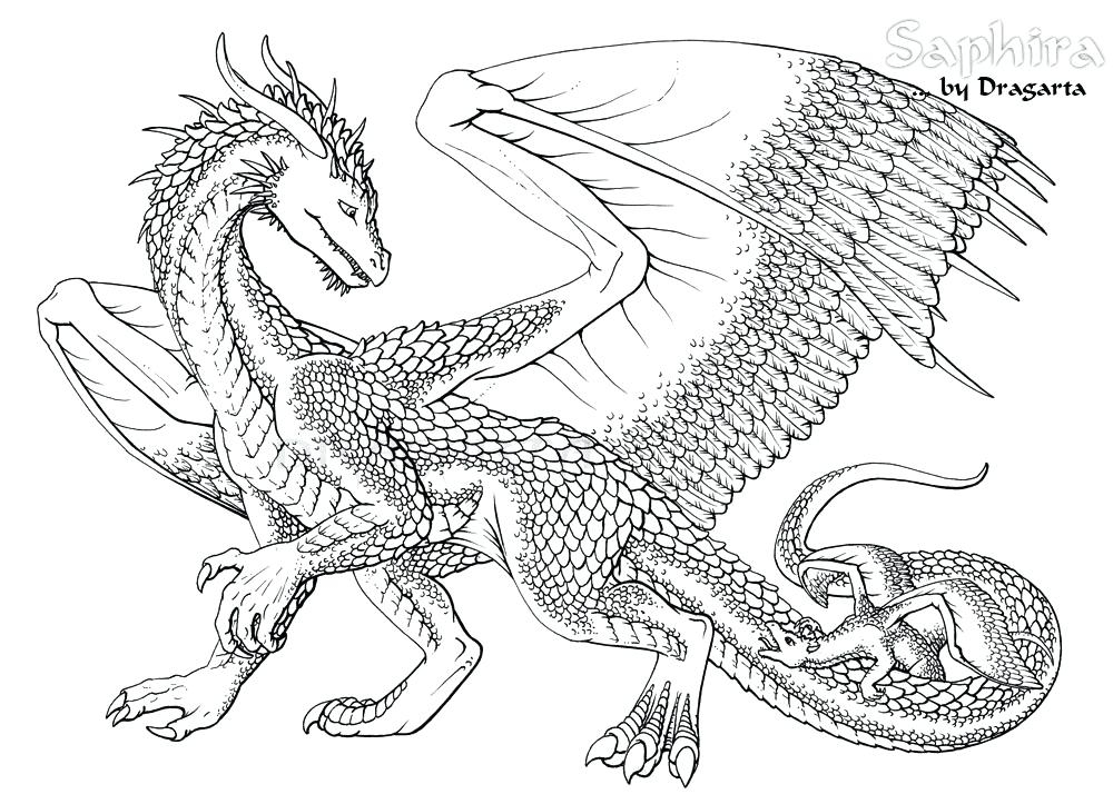 1000x723 Free Printable Coloring Pages For Adults Advanced Dragons