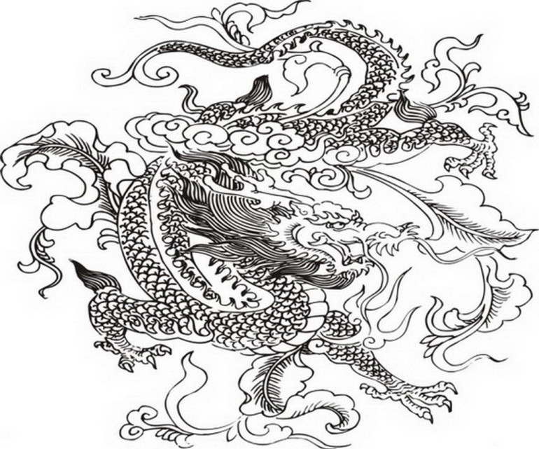 770x641 Best Free Printable Coloring Pages For Adults Advanced Dragons