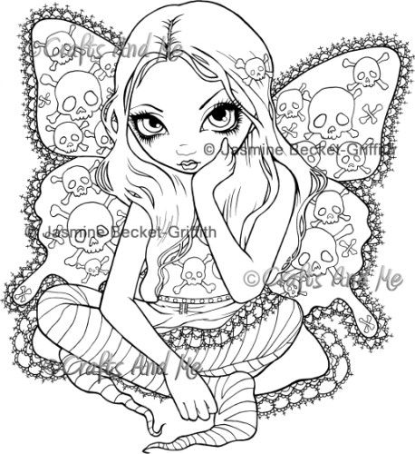 458x500 Goth Fairy Coloring Pages For Adults Gothic Fairies Coloring Pages