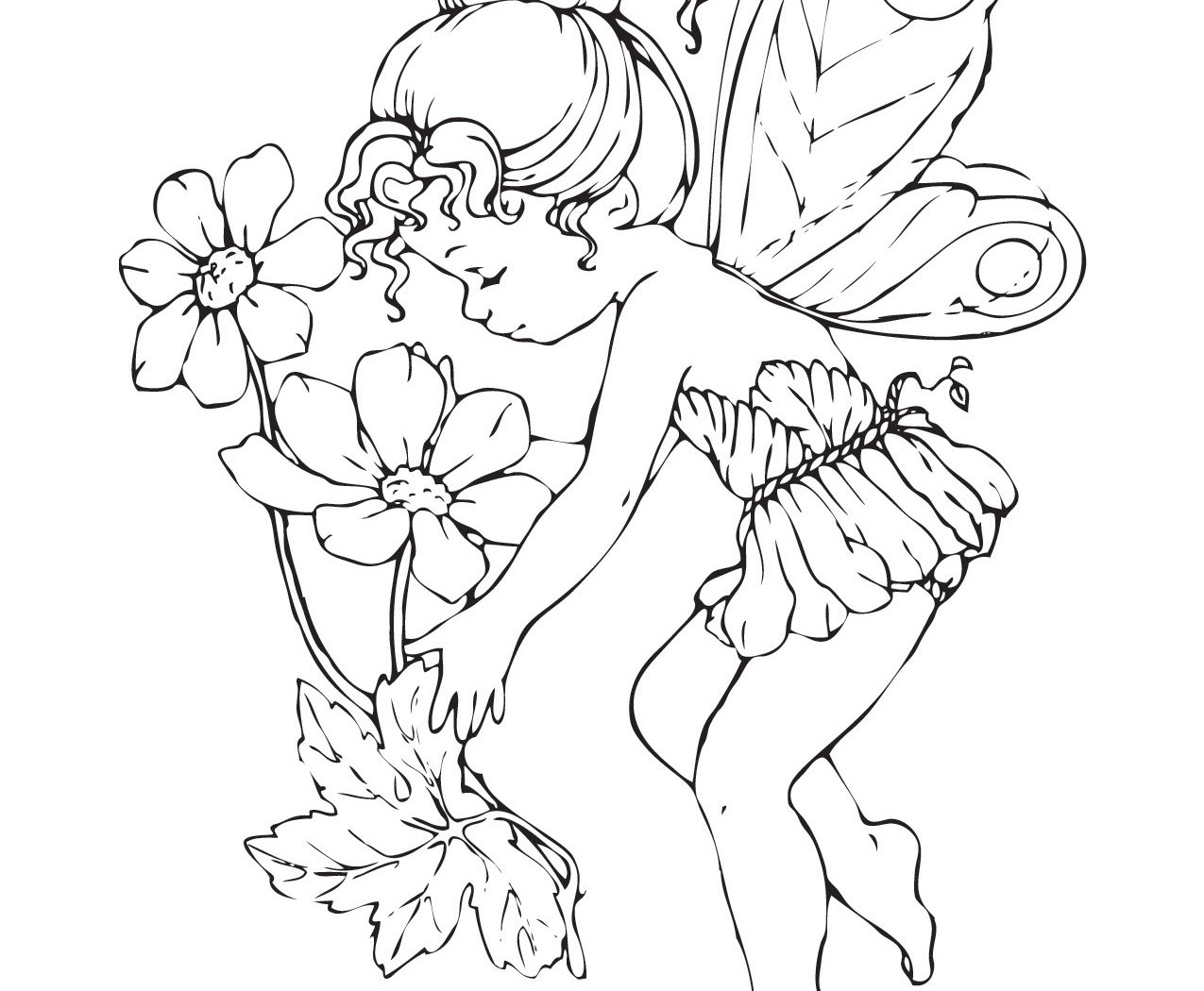 1275x1050 Printablereeairy Coloring Pagesor Adults Goth