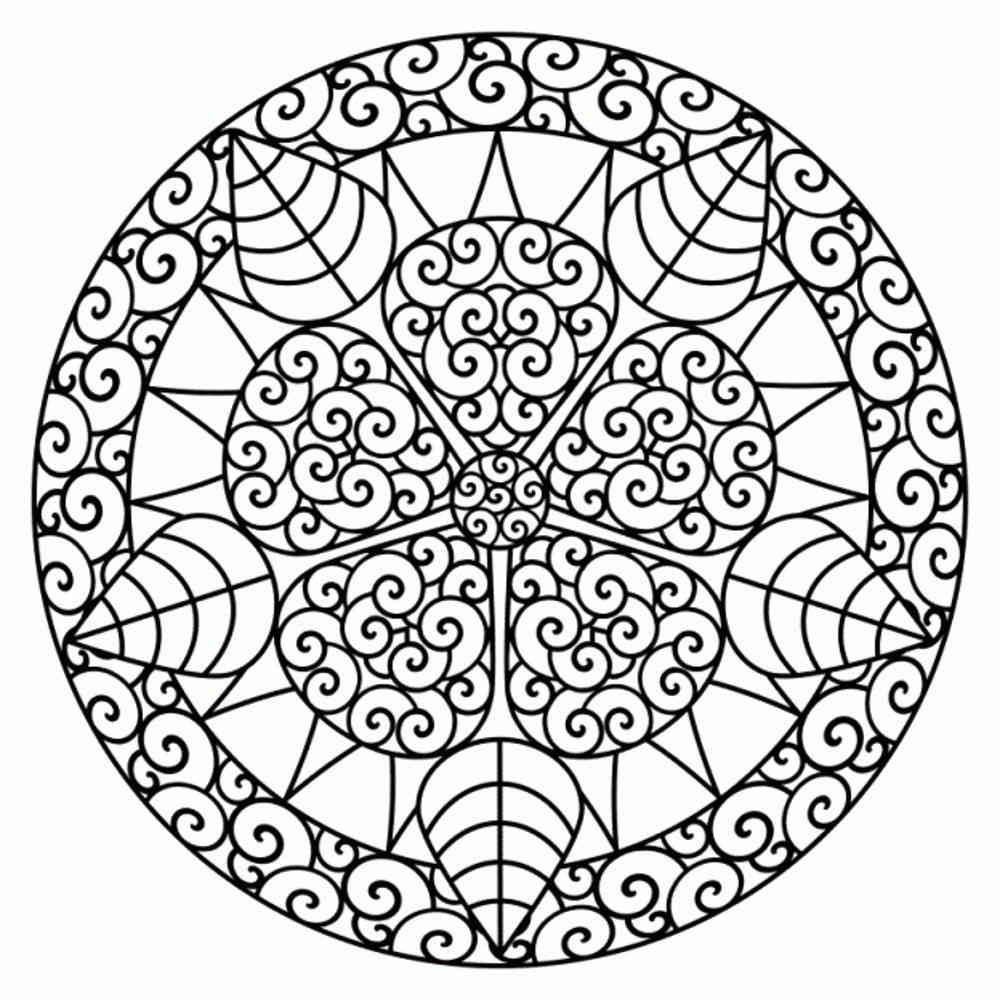 1000x1000 Geometric Flower Coloring Pages Many Interesting Cliparts