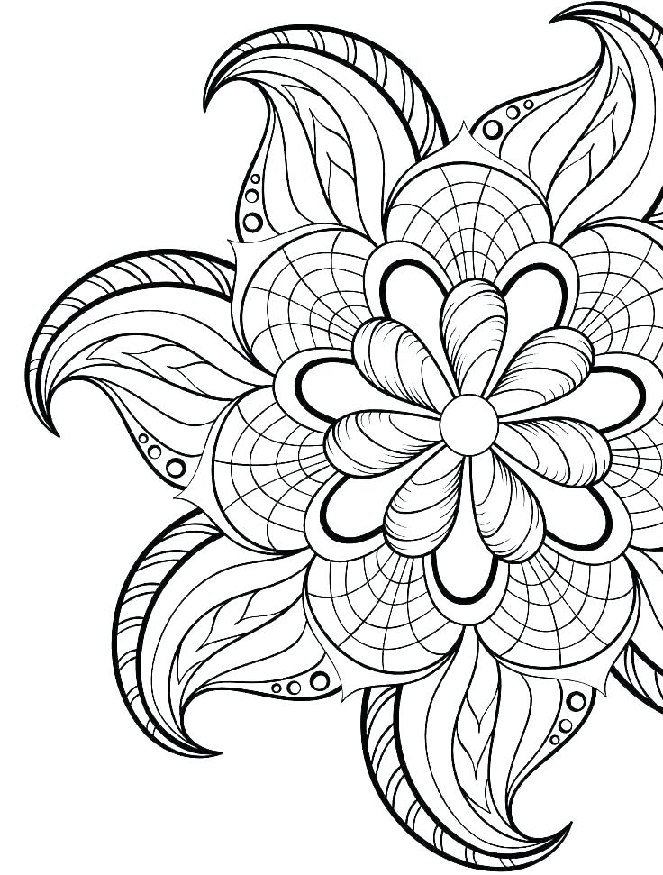 736x971 Coloring Pages For Adults Flowers