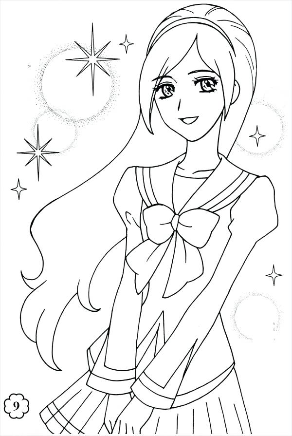 600x895 Anime Coloring Pages Free Printable Coloring Anime Pages As Cool