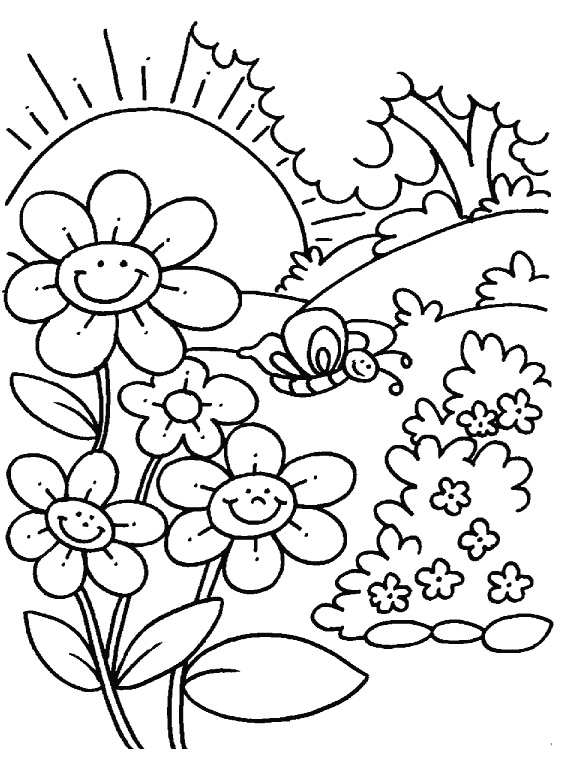 588x780 Spring Printable Coloring Pages Spring Printable Coloring Pages