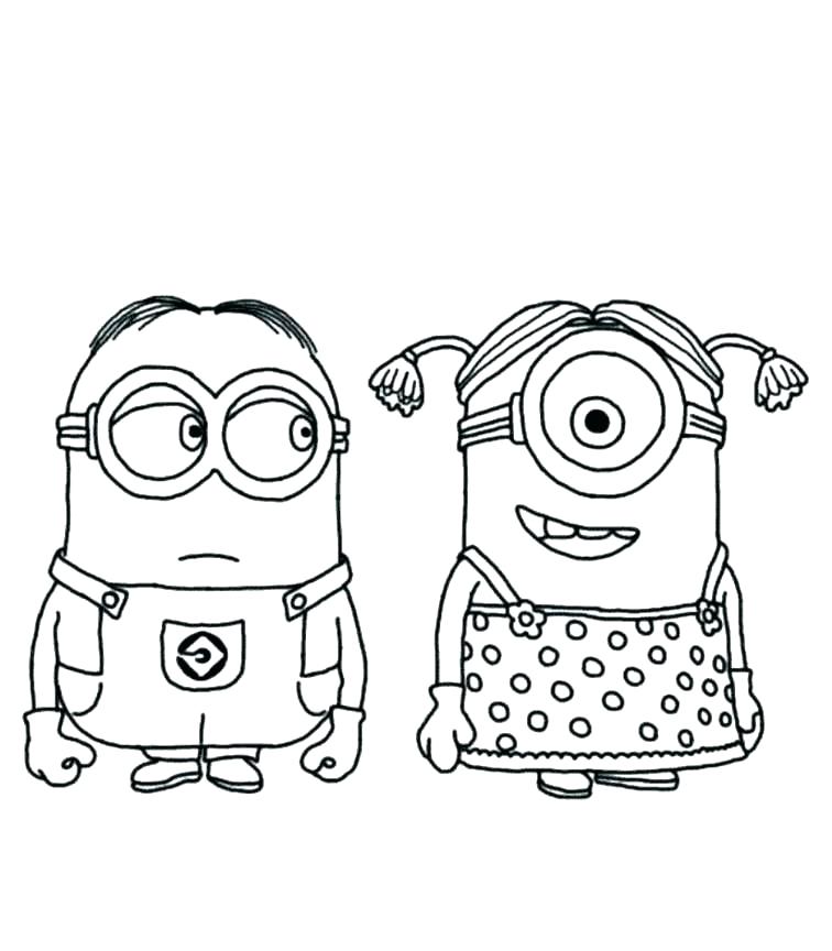 The best free Minion coloring page images. Download from 1165 free ...