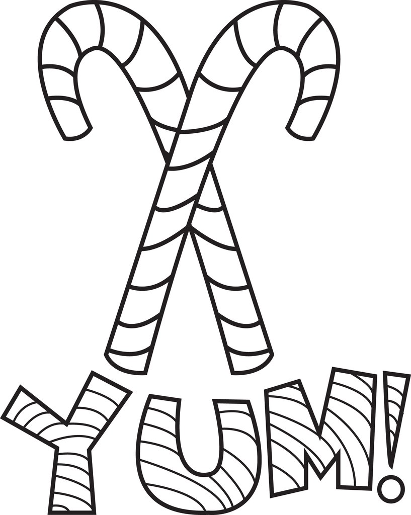 817x1024 Free Printable Candy Canes Coloring Page For Kids