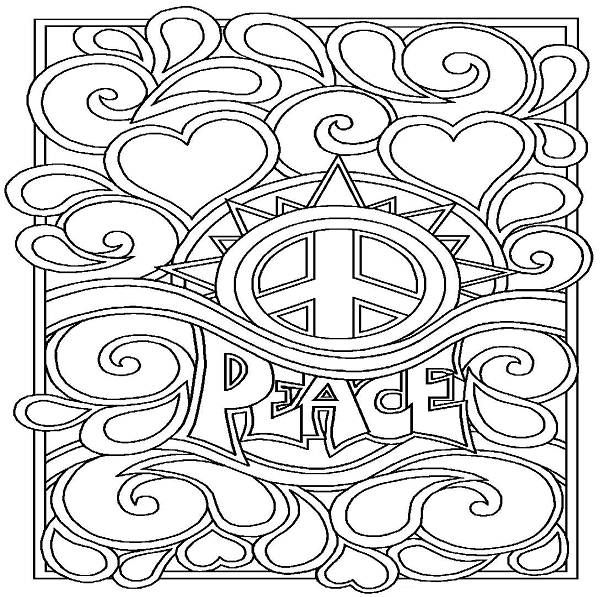 600x597 Peace Sign Coloring Pages Printable