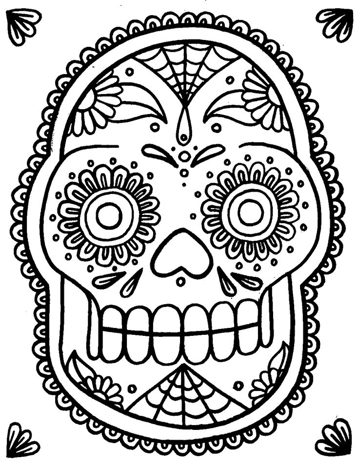 736x952 Mejores De Printable Sugar Skulls Coloring En