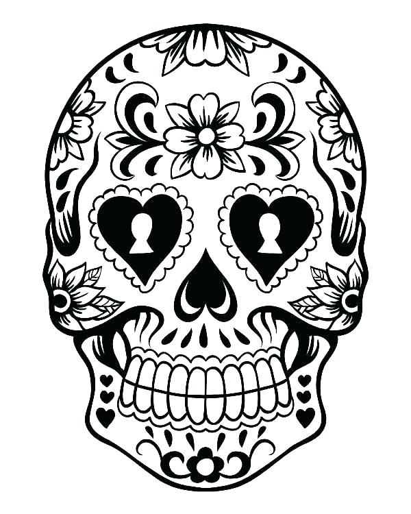 600x750 Free Printable Candy Skull Coloring Pages Jgheraghty Site