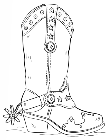 369x480 Cowboy Boot Coloring Page Printable Cowboy Coloring Pages For Kids