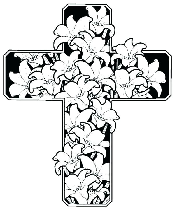 600x717 Coloring Pages Of Crosses