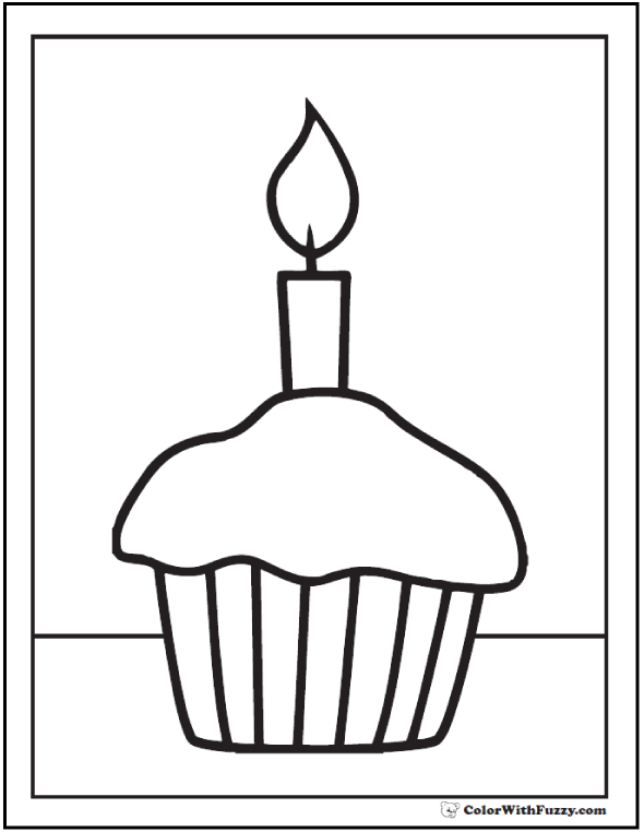 Free Printable Cupcake Coloring Pages