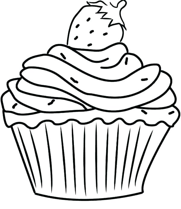600x692 Coloring Pages Of Cupcakes Birthday Cupcake Color Page Printable