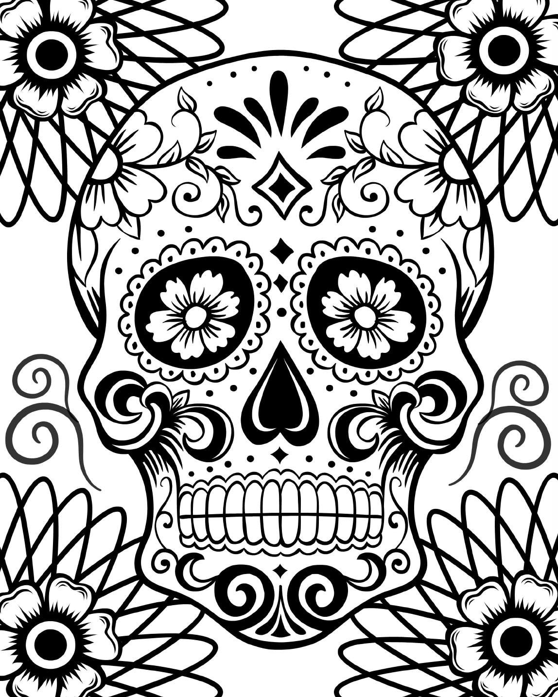 1148x1434 Free Printable Day Of The Dead Coloring Pages Best Picturesque