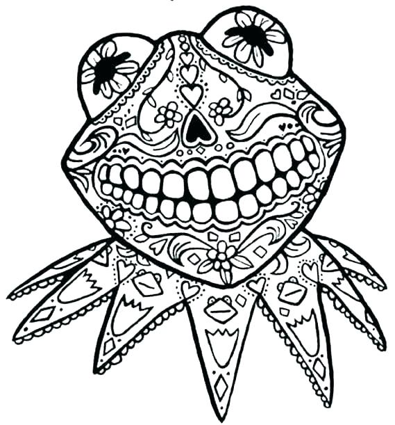 569x611 Day Of The Dead Skull Coloring Pages Printable Deepart