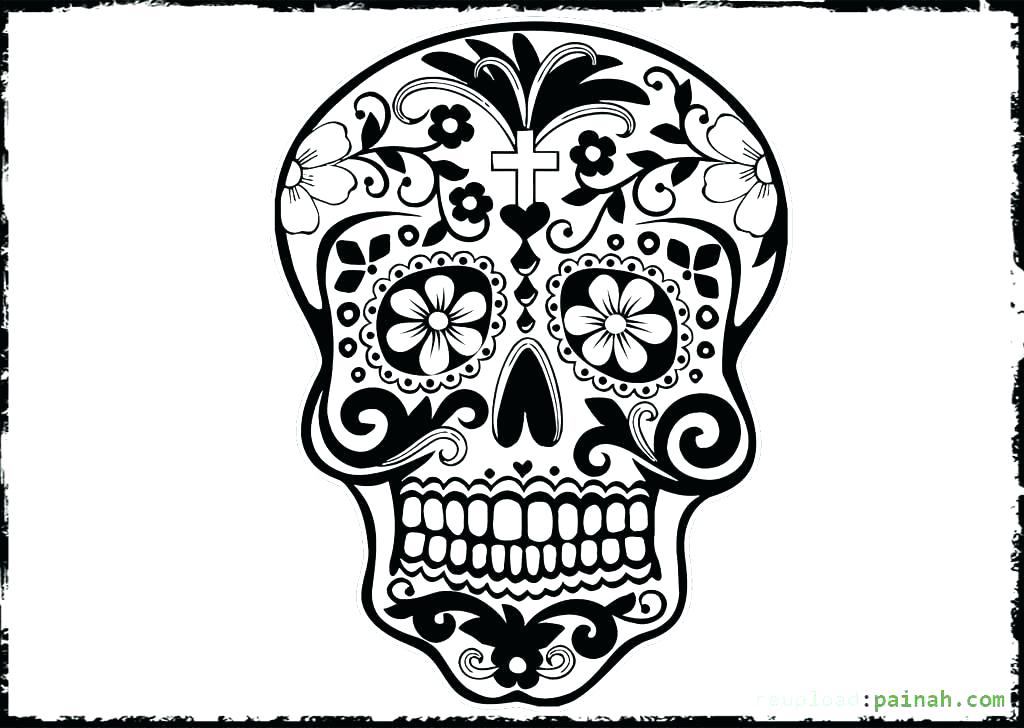 1024x728 Day Of The Dead Coloring Sheets Free Printable Day Of The Dead