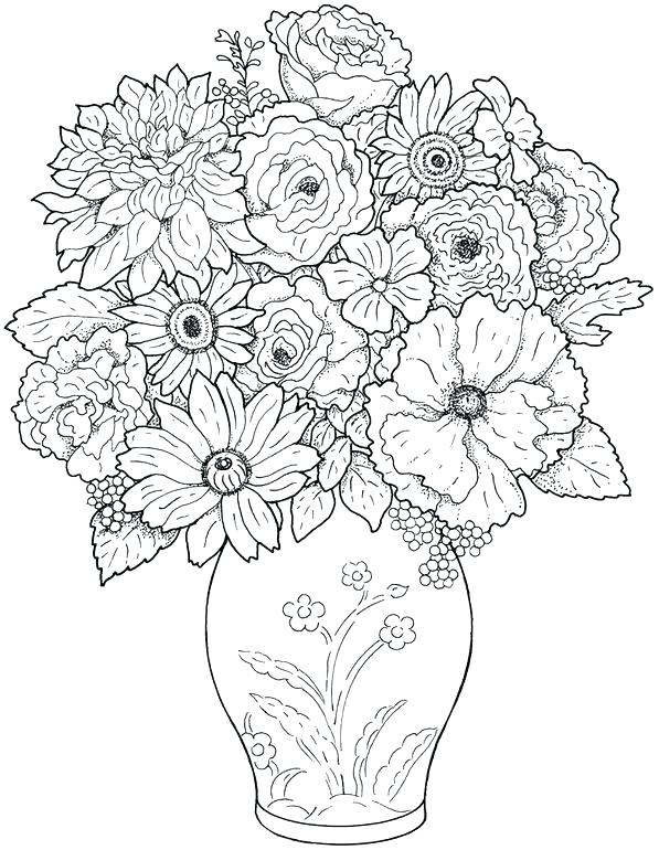 597x770 Free Printable Difficult Coloring Pages For Adults Flower