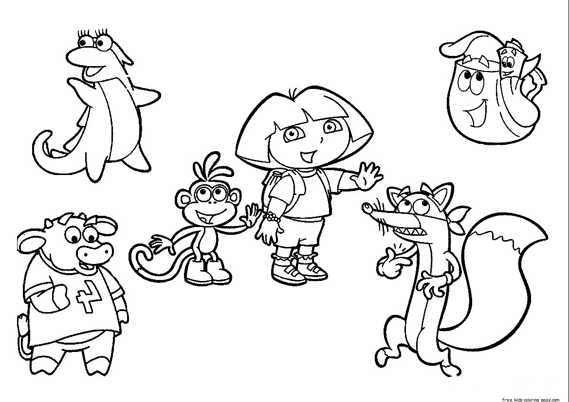 1169x827 Printable Dora The Explorer Coloring Pages For Kids Free Christmas
