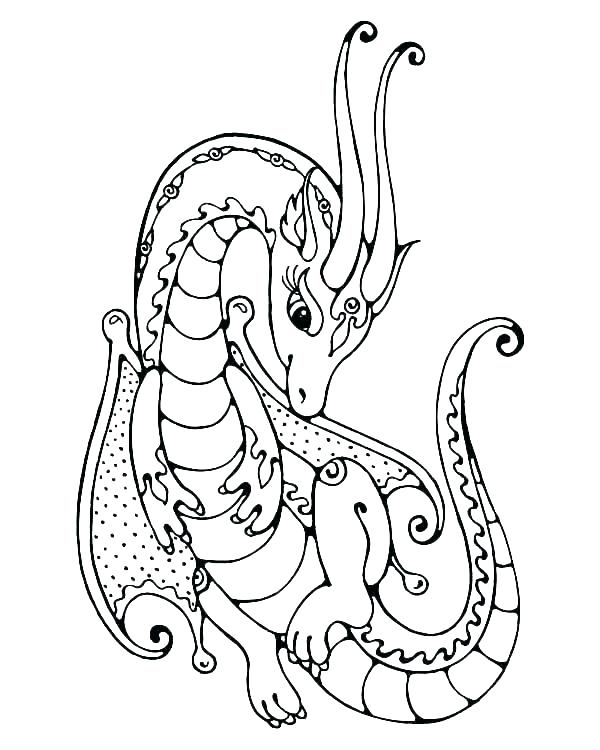 600x750 Chinese Dragon Coloring Page