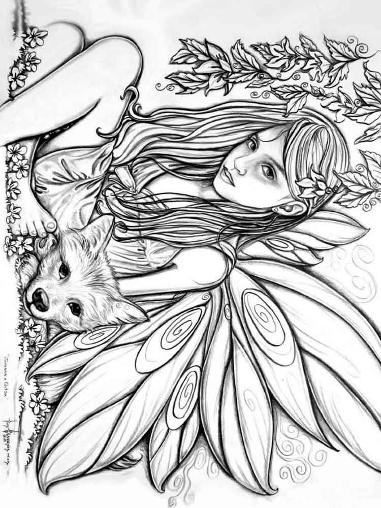 750x1000 Fairy Coloring Pages For Adults Free Printable Fairy Coloring Pages