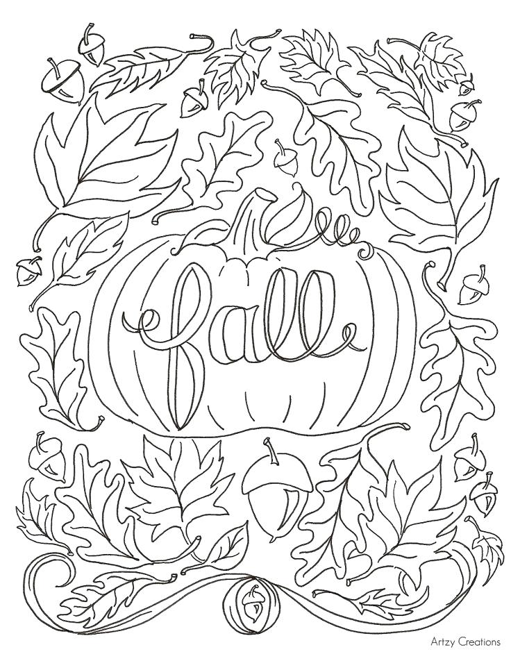 736x952 Autumn Coloring Page