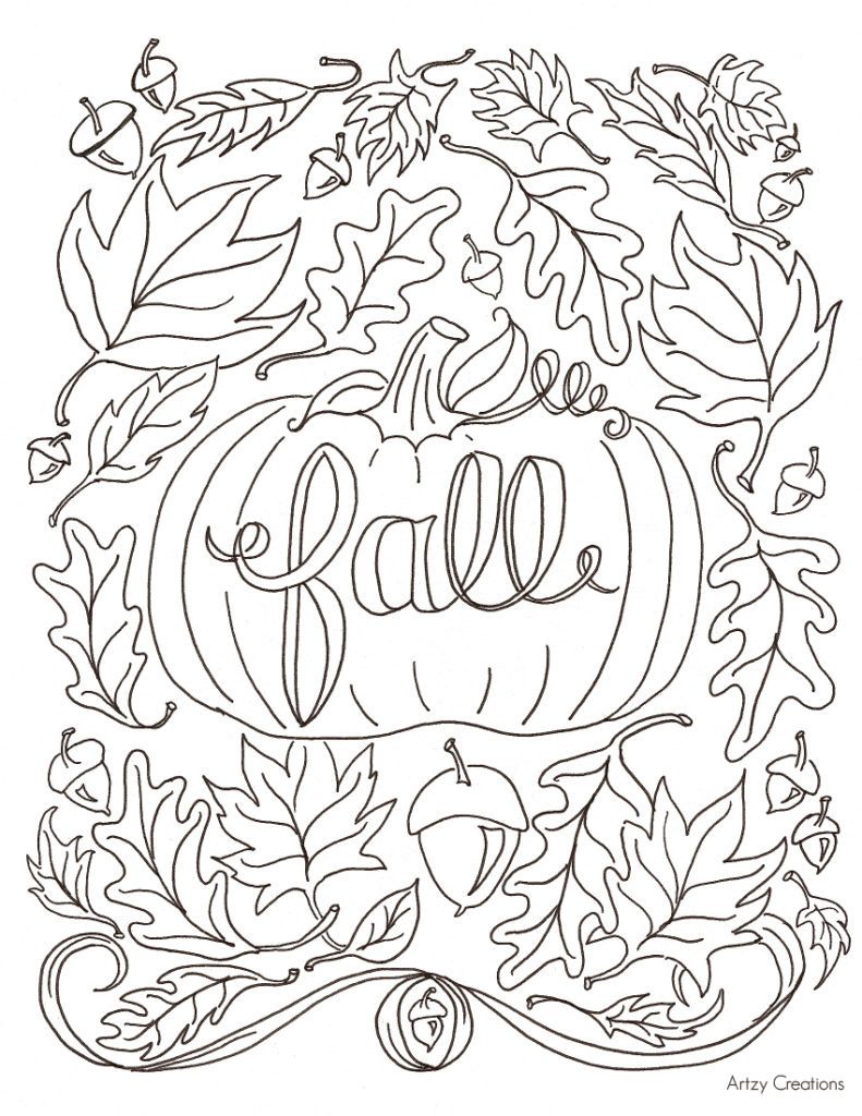 791x1024 Fall Leaf Coloring Pages