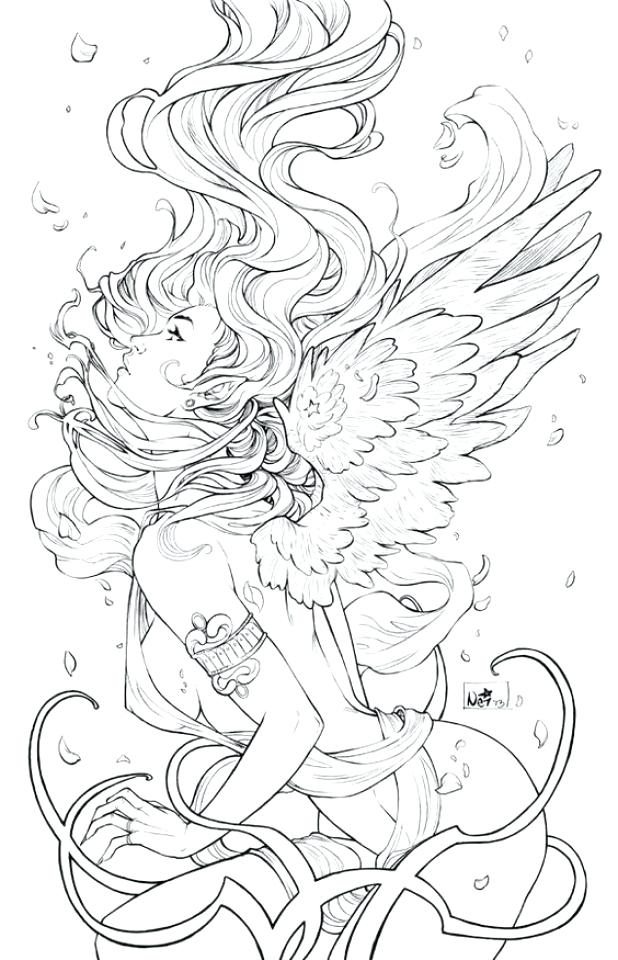 618x960 Lovely Fantasy Coloring Pages For Adults And Free Flower Fairy