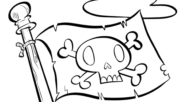 580x326 Pirate Flag Coloring Page