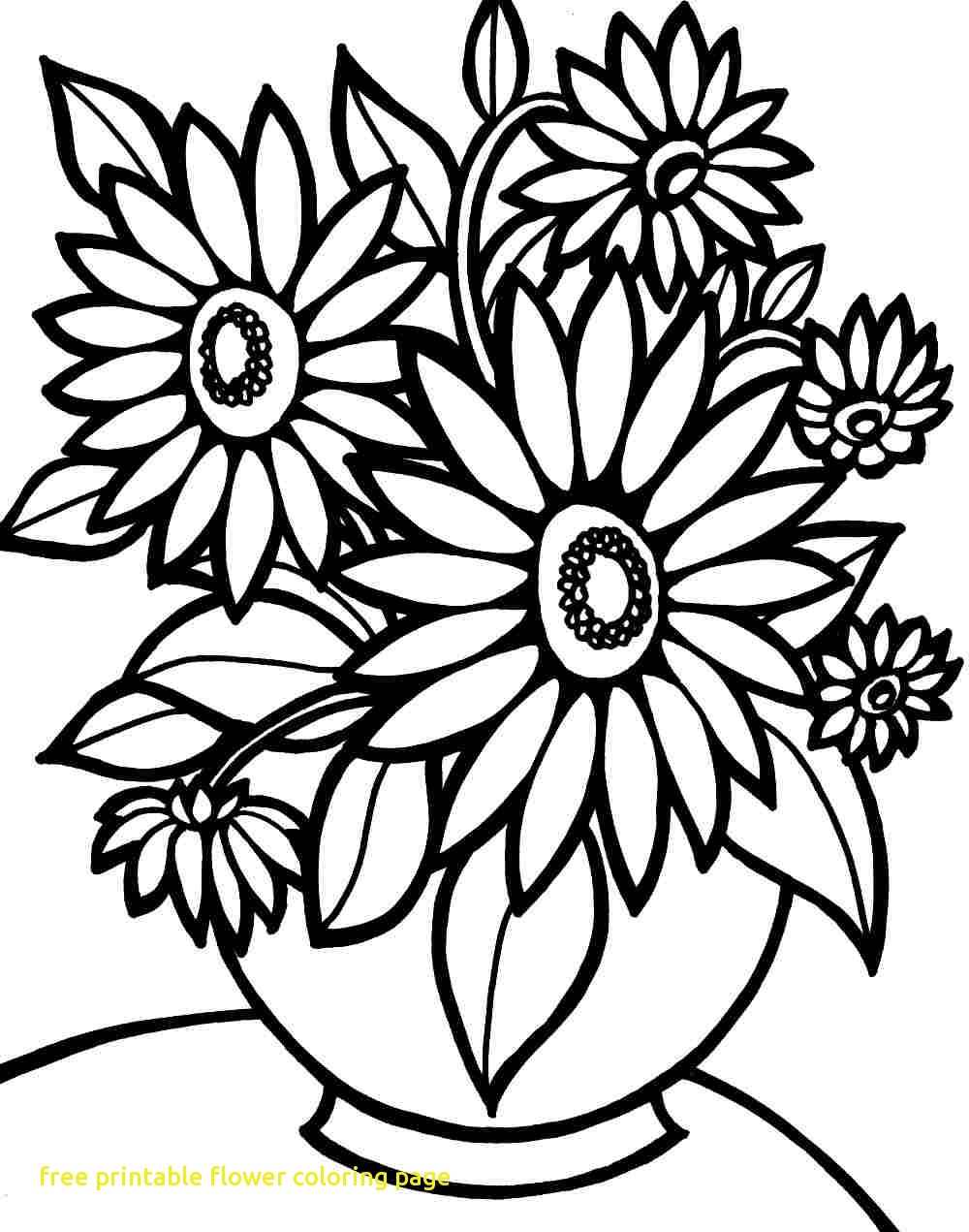 1000x1271 Free Printable Flower Coloring Page With Free Coloring Pages