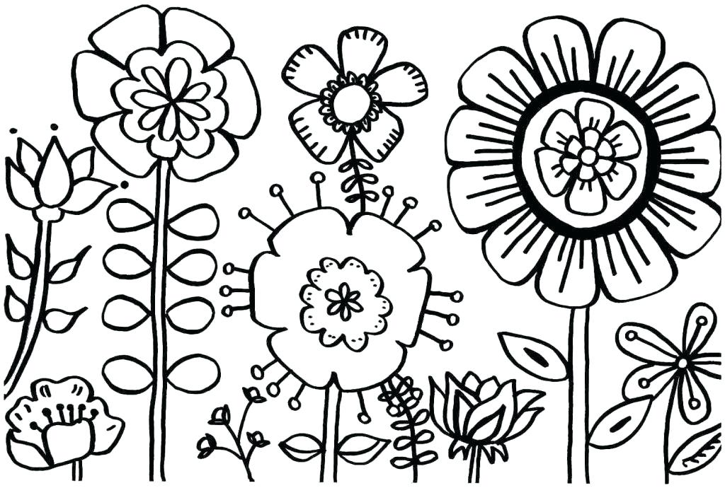 1024x690 Spring Flower Coloring Pages Flower Color Pages Spring Coloring