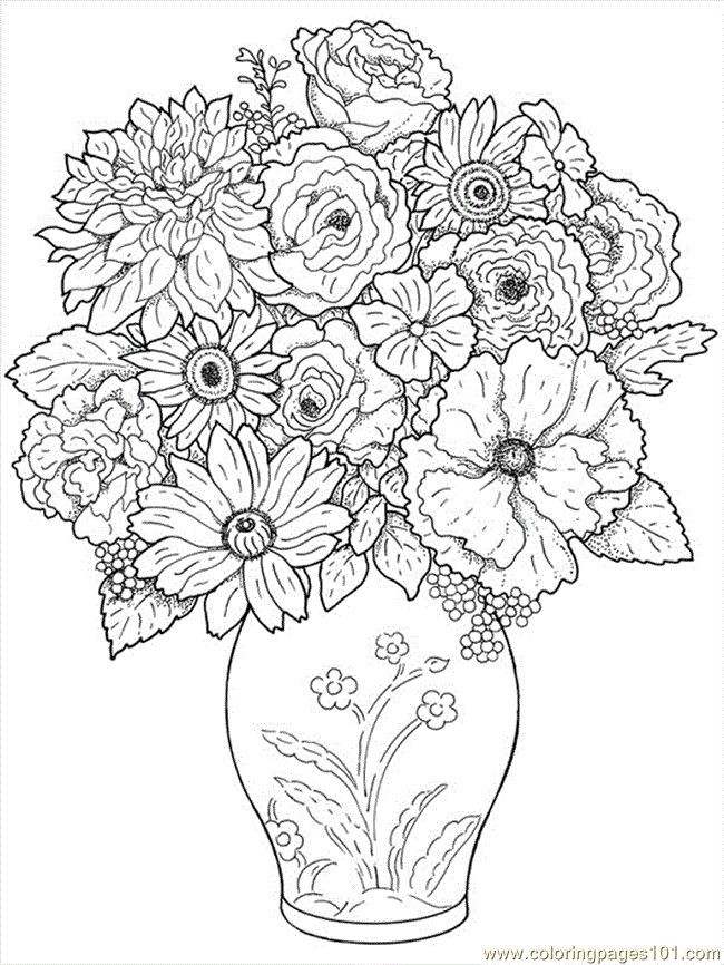 650x866 Flower Coloring Pages Printable For Adults
