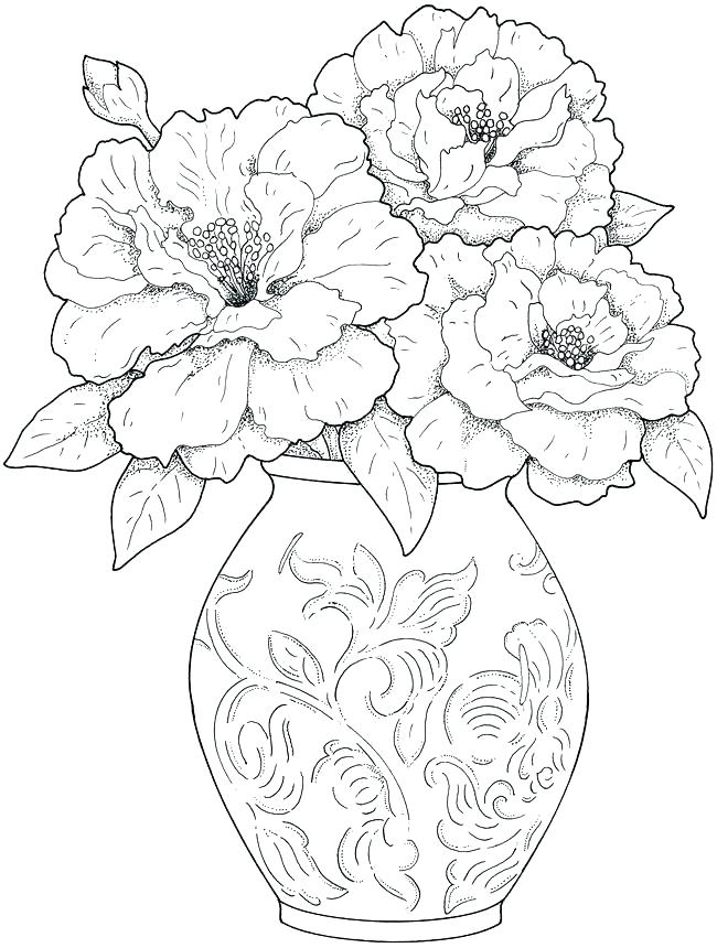 650x860 Free Printable Flower Coloring Pages For Adults With Free