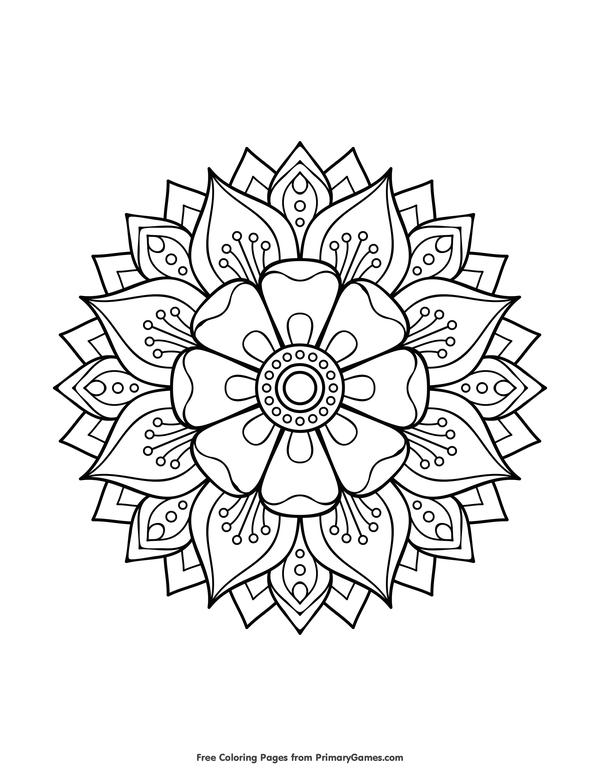 600x776 Mandalas Coloring Pages Ebook Floral Mandala Mandalas, Colorear
