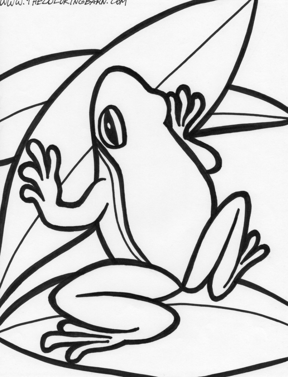 940x1233 Tree Frog Coloring Page