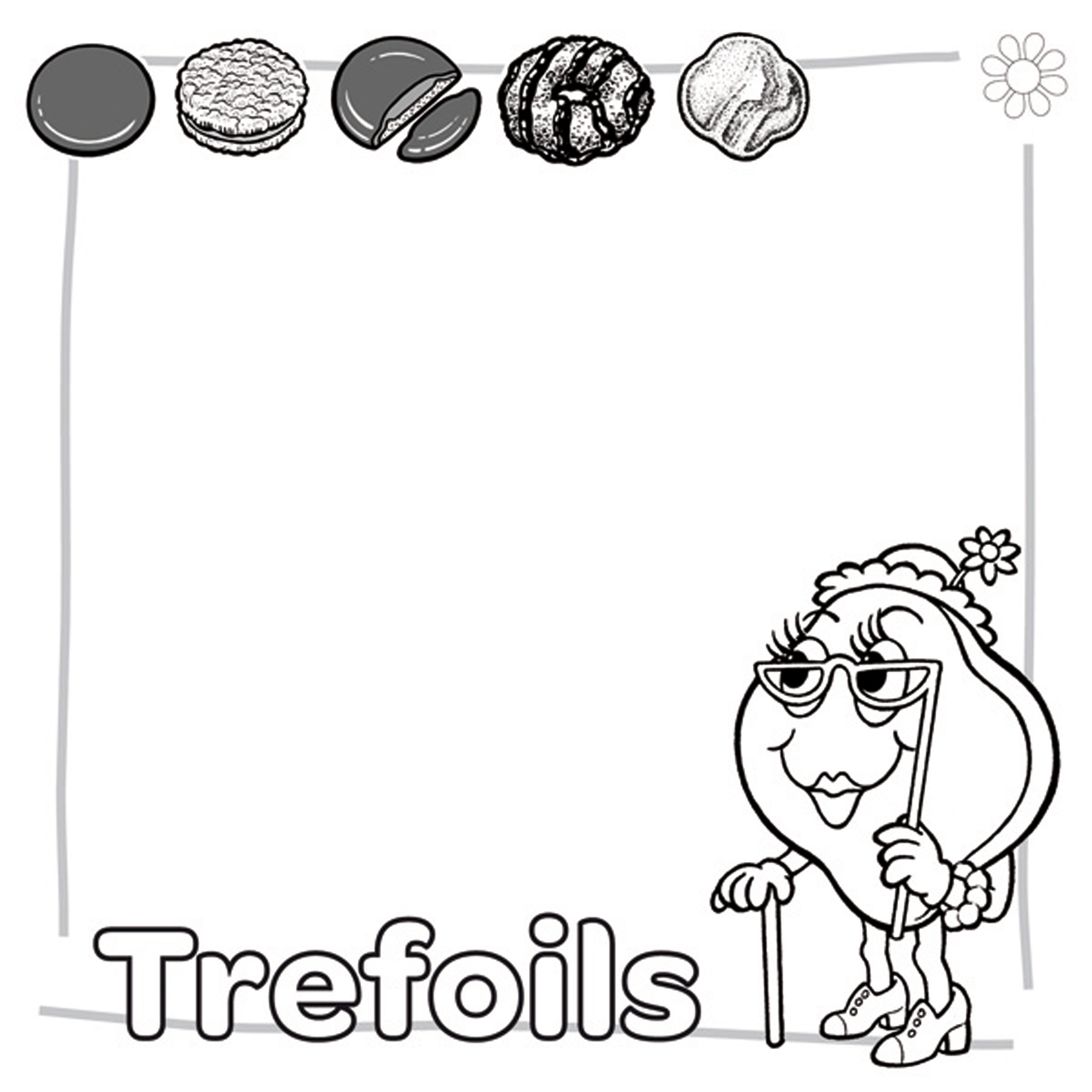 1800x1800 Trefoil Colouring Pages Girl Scout Cookie Coloring Inside Color