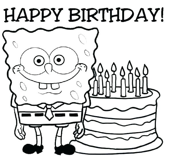 600x556 Coloring Pages Happy Birthday Birthday Cards Coloring Pages