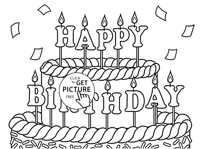 827x609 Free Printable Happy Birthday Coloring Pages Happy Birthday