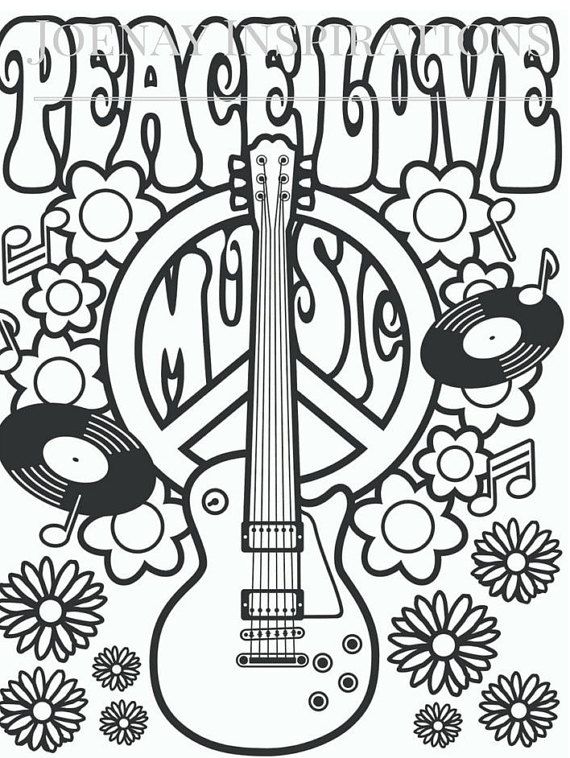 Free Printable Hippie Coloring Pages at GetDrawings.com | Free for