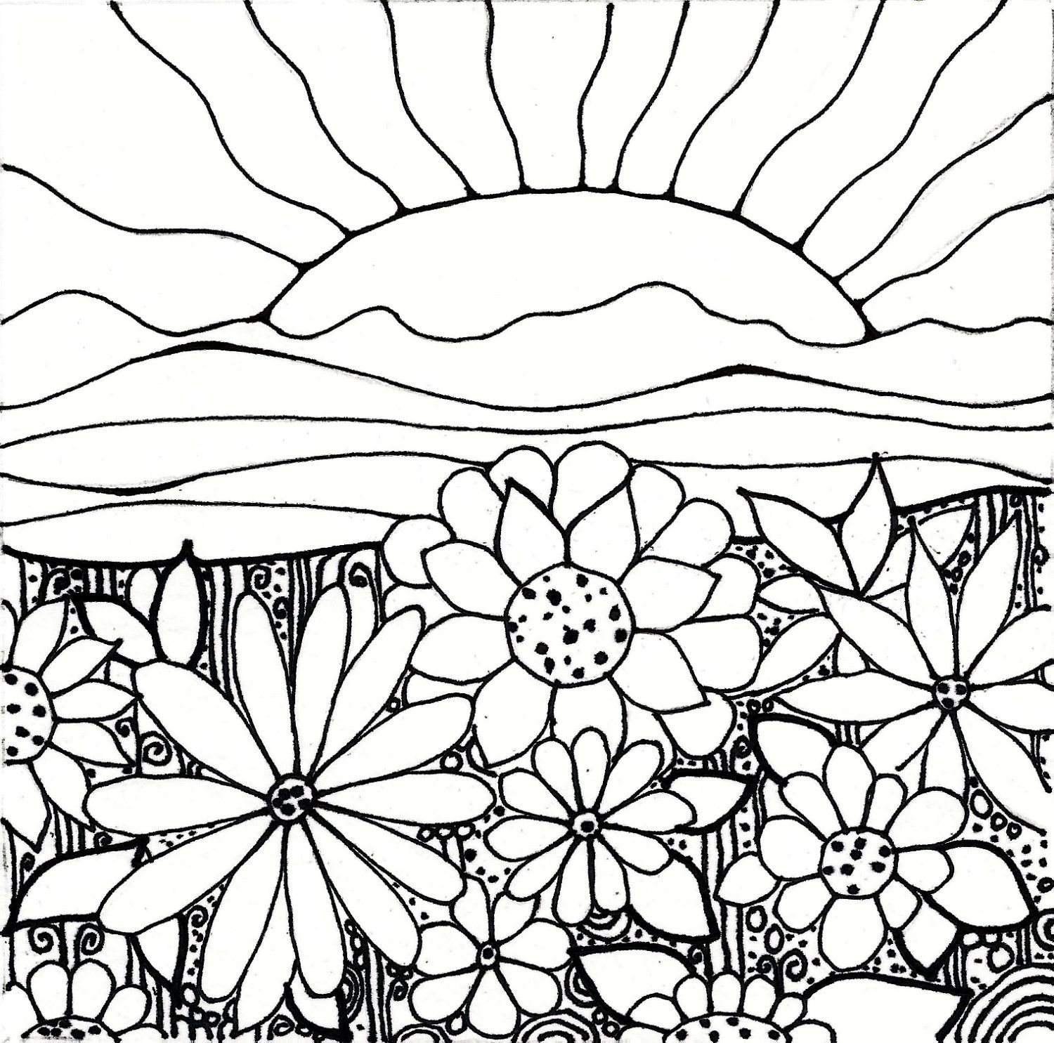 1500x1485 Download Printableadult Coloring Page Digital Hand Drawn Papers
